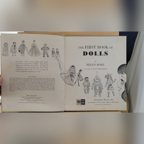 Vtg 1954 The First Book of Dolls Dollmaking History 1st Edition By Helen Hoke - Picture 3 of 7